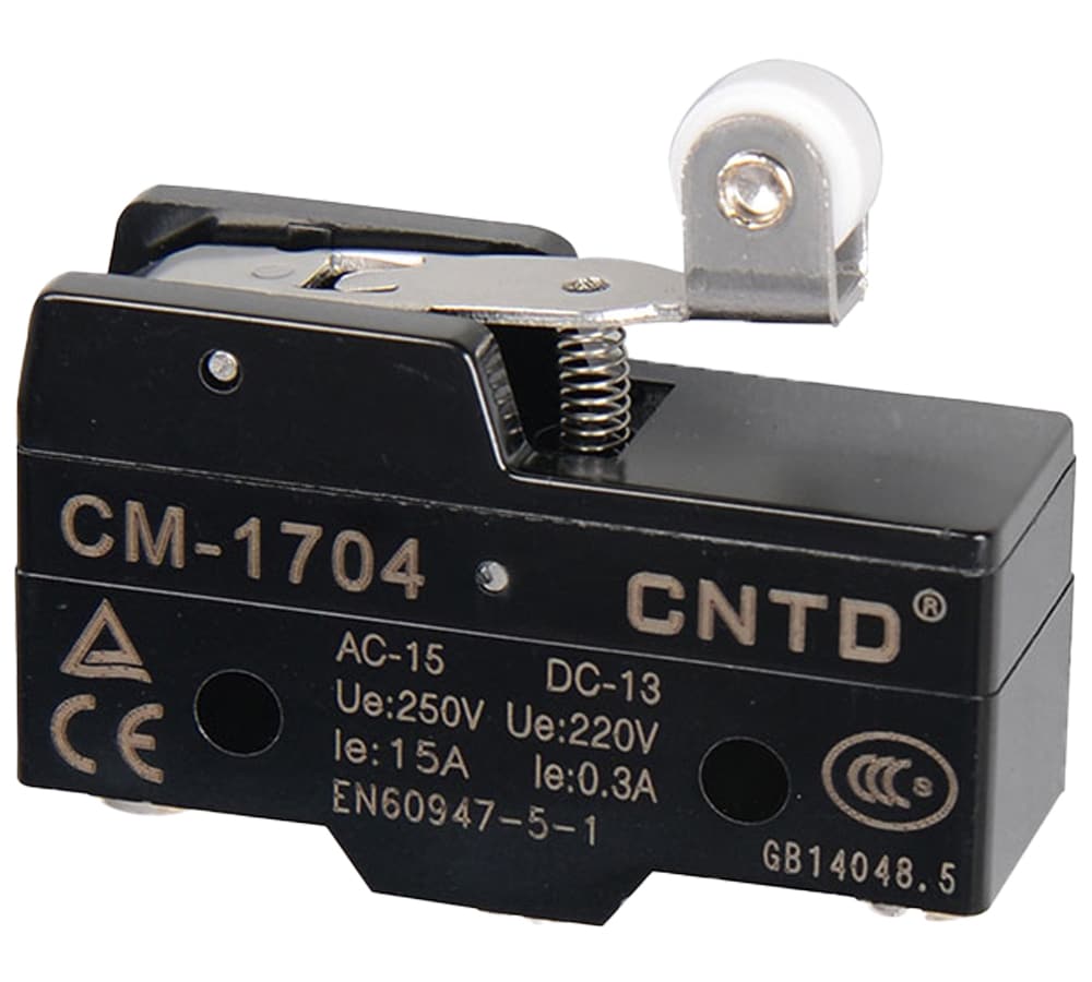 میکروسوئیچ فشاری اهرم کوتاه با قرقره پلاستیکی CNTD کد CM-1704